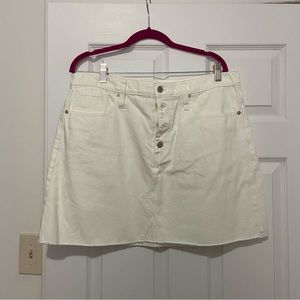 Madewell A-line Denim Mini Skirt, Cream, Size 32